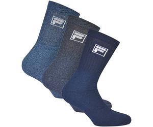 FILA 3 Paar Socken Unisex - Frottee Tennissocken, Crew Socks, Logobund, 35-46 35-38 (3-5 UK) Marine