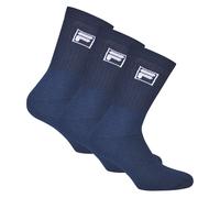 FILA 3 Paar Socken Unisex - Frottee Tennissocken, Crew Socks, Logobund, 35-46 35-38 Blau