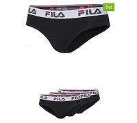 Slip FILA "WOMAN BRIEF", Damen, Gr. XL, schwarz, Obermaterial: 95% Baumwolle, 5% Elasthan, bedruckt, unifarben mit Farbeinsatz, körpernah, Unterhosen Slip, mit elastischem Logobund (62433356-XL) schwa