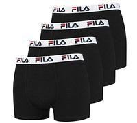 FILA 4er Vorteilspack Herren Boxershorts - Logo Pants - Einfarbig - viele Farben (Schwarz, L - 4er Pack)