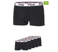 Boxer FILA "MAN BOXER SHORTS", Jungen, Gr. XL, schwarz, Obermaterial: 95% Baumwolle, 5% Elasthan, unifarben mit Farbeinsatz, körpernah, Unterhosen, mit Logobund (27011830-XL) schwarz