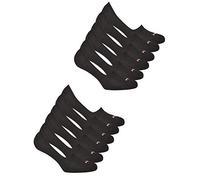 FILA 6 Paar Invisible GHOST Socken, Unisex Kurzsocken, Füßlinge mit Silikon Grip (Schwarz, 35-38 (3-5 UK))