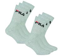 FILA Unisex Socken 3 Paar - Tennissocken, Crew Socks, Frottee, Sport, Logo 35-46 Grau 43-46 (9-11 UK)