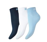 FILA® 6 Paar Socken Quarter Sneakers Unisex, 35-46 Trainer Socks, Einfarbig (39-42 (6-8 UK), Sky)