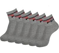 FILA 6 Paar Sportsocken für Kinder, aus Baumwolle, Größen 23 bis 34, verschiedene Farben, grau, 31-34 cm