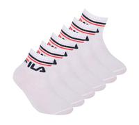 FILA 6 Paar Sportsocken für Kinder, aus Baumwolle, Größen 23 bis 34, verschiedene Farben, Weiß, 23-26