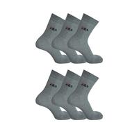 FILA 6er Pack Unisex Socken, Sport Strümpfe Damen oder Herren mit Frotteesohle (6 Paar) (35-38 - 6 Paar, Grau (400))