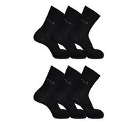 FILA 6er Pack Unisex Socken, Sport Strümpfe Damen oder Herren mit Frotteesohle (6 Paar) (35-38 - 6 Paar, Schwarz (200))