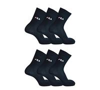 FILA 6er Pack Unisex Socken, Sport Strümpfe Damen oder Herren mit Frotteesohle (6 Paar) (43-46 - 6 Paar, Marine (321))