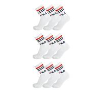 FILA 9 Paar Socken, Street Sport Socks im 9er Set, Einfarbig mit Streifen, Unisex 35-38,39-42,43-46 (35-38 (3-5 UK), Weiß (300))