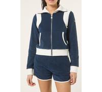 FILA Adriano Fitted Towelling Track Jacket Black Iris-egret Größe: S | Kaputzenpullis Outlet | Damen | Schwarz