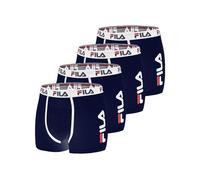 FILA Boxershorts Herren Baumwolle, Unterhosen Männer, 4er-Pack, Blau NV (L)