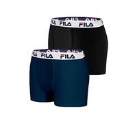 FILA Boxershorts Herren Stretch, Unterhosen Männer, Luftiges Netzgewebe (2er Pack), Schwarz Blau, M