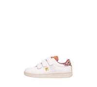 FILA Crosscourt 2 NT Velcro Kids Sneaker, White-Mineral Red, 32 EU