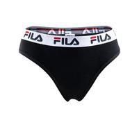 FILA Damen Brazilian Slip - 4er Pack, Logo-Bund, Cotton Stretch, einfarbig Schwarz M