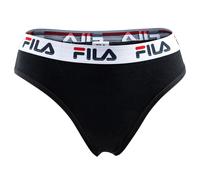 FILA Damen Brazilian Slip - 4er Pack, Logo-Bund, Cotton Stretch, einfarbig Schwarz XL