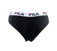 FILA Damen Brazilian Slips, Vorteilspack - Panty, Logo-Bund, Cotton Stretch, einfarbig, XS-XL Schwarz XS 4 Slips (4x1S)