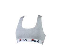 FILA Damen Bustier - ungepolsterter Bra, ohne Bügel, Baumwolle, einfarbig grau S (Small)