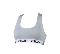 FILA Damen Bustier - ungepolsterter Bra, ohne Bügel, Baumwolle, einfarbig grau XS (X-Small)