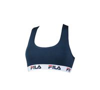FILA Damen Bustier - ungepolsterter Bra, ohne Bügel, Baumwolle, einfarbig marineblau XS (X-Small)