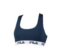 FILA Damen Bustier - ungepolsterter Bra, ohne Bügel, Baumwolle, einfarbig marineblau XS (X-Small)