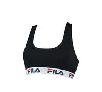 FILA Damen Bustier - ungepolsterter Bra, ohne Bügel, Baumwolle, einfarbig schwarz XS (X-Small)
