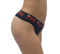 Fila Damen Classic Logo Baumwolle Tanga Panty, schwarz, XL
