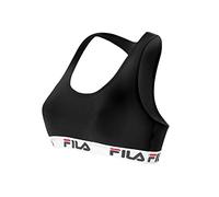 FILA Damen Bustier - ungepolsterter Bra, ohne Bügel, Baumwolle, einfarbig schwarz XS (X-Small)