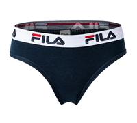 FILA Damen Slip Regular Waist – Baumwolle, breiter Logo-Bund, einfarbig marineblau XL (X-Large)