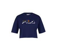 FILA Damen T-Shirt BOITUVA - Cropped Tee, Crewneck, Rundhals, Kurzarm, Logo XL Blau