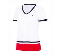 Fila Tennis-Shirt Elisabeth (V-Ausschnitt) weiss/rot Damen, Größe M