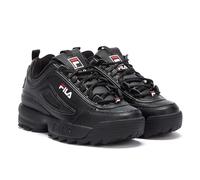 Mens Womens Fila Disruptor II Premium-Trainer - (Schwarz / Weiß / Fila Rot) EU 46.5 / UK 11,5