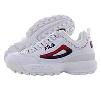 Fila Disruptor Ii Premium Sneaker für Herren, Weiß/Rot/Marineblau, 43 EU