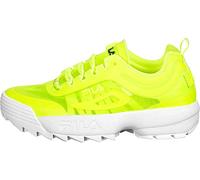 FILA Disruptor Run Damen Frauen,Sneaker-Low,Chunky-Sneaker,Mesh-Einsatz,Sportschuh,Einstiegshilfe,gepolsterte Decksohle,NEON Lime,38 EU