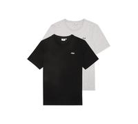 Fila Rundhals-T-Shirts Brod Tee – 2er-Pack, Bio-Baumwolle, Schwarz/Grau – Größe S