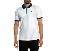 FILA Herren BB1 Klassisches Poloshirt Mit Vintage-Streifen, White/Green/Navy, 3XL