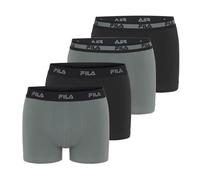 FILA Herren Boxer Fi/1bcx4/Fu5040 Retroshorts, Khaki/Schwarz, L (4er Pack)