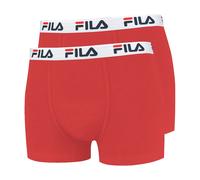FILA Herren Boxer Shorts, 2er Pack - Baumwolle, einfarbig rot M (Medium)