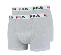 FILA Herren Boxer Shorts, 2er Pack - Baumwolle, einfarbig, grau, S (Small) hellgrau