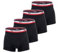 FILA Herren Boxershorts Logobund Cotton Stretch – 4er Pack, Schwarz L