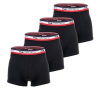 FILA Herren Boxer Shorts, 4er-Pack, Logobund, Cotton Stretch, Schwarz, 2XL