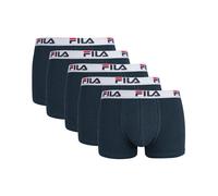 FILA Herren Boxer Shorts, 5er Pack - Logobund, Urban, Cotton Stretch, einfarbig Blau L