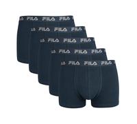 FILA Herren Boxer Shorts, 5er Pack - Logobund, Urban, Cotton Stretch, einfarbig Blau XL