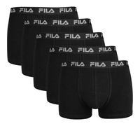 FILA Herren Boxer Shorts, 5er Pack - Logobund, Urban, Cotton Stretch, einfarbig M Schwarz