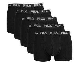 FILA Herren Boxer Shorts, 5er Pack - Logobund, Urban, Cotton Stretch, einfarbig M Schwarz
