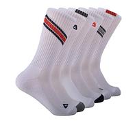 FILA Herren Gestreifte Halbkissen Crew-Socken, Weißer Chevron (6er-Pack), Einheitsgre