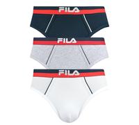FILA Herren Slip, 3er Pack - Briefs, Logobund, Urban, Cotton Stretch, einfarbig Marine/Grau/Weiß 2XL