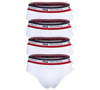FILA Herren Slip, Multipack - Briefs, Logobund, Cotton Stretch, einfarbig Weiß L 8er Pack (2x4P)
