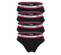 FILA Herren Slip, Multipack - Briefs, Logobund, Cotton Stretch, einfarbig Schwarz L 8er Pack (2x4P)