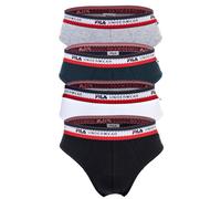 FILA Herren Slip, Multipack - Briefs, Logobund, Cotton Stretch, einfarbig Schwarz/Weiß/Blau/Grau M 8er Pack (2x4P)